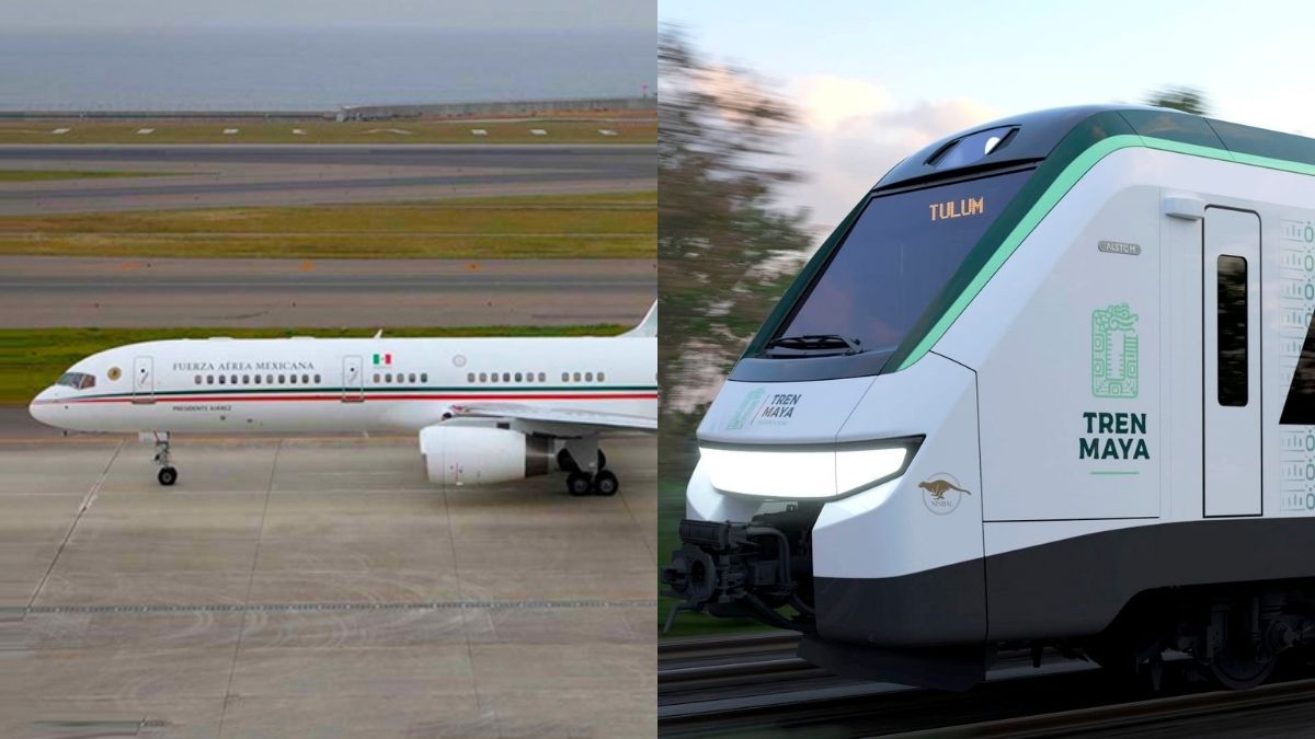 Avion presidencial y tren Maya